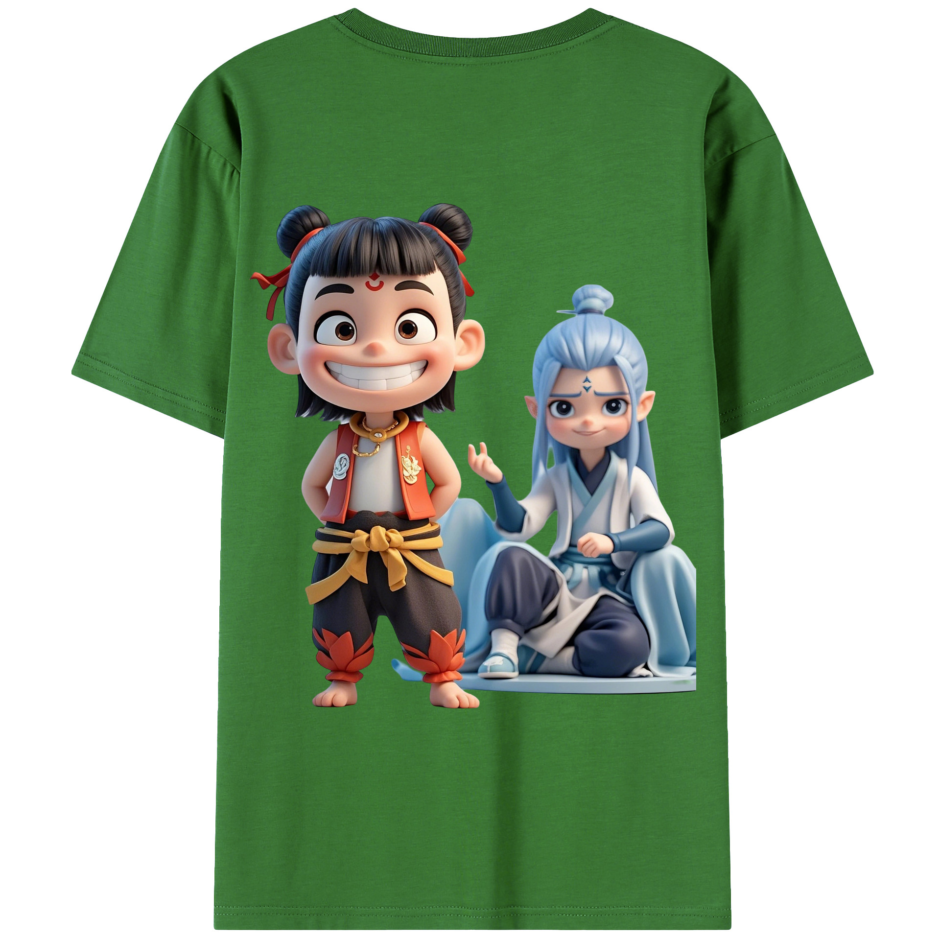 （画像用） Ne Zha 2 ナタ 魔童の大暴れ レディース半袖Tシャツ(バックプリント)